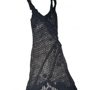 Chic Black Crochet Dress